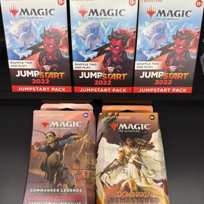 038) 	Magic the Gathering Sealed Lot – Jumpstart 2022 (3 Packs) + Baldur’s Gate + Dominaria Remaster