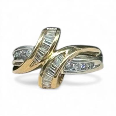 055) NAGL Certified 14K Two-Tone Gold Diamond Ring – 0.72ctw