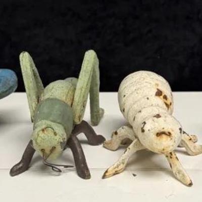 (4) Vintage -style cast metal insect 
