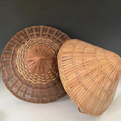 Vintage Asian South Pacific Woven Straw and Rattan Hats
