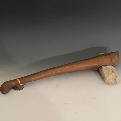 Authentic Ancient Danish Ax Head with Reproduction Wood Handle