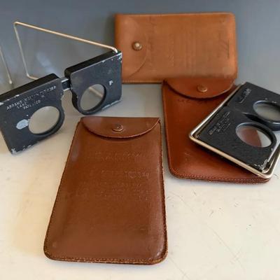 U.S. Army Model CF-8 Stereoscopes (2), In Leather Cases, Plus Extra Case