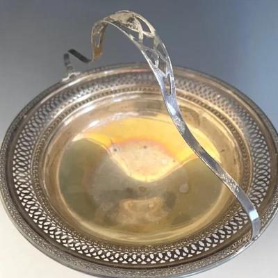 Vintage Mueck-Carey Sterling Silver Weighted Handled Bowl With Glass Insert 