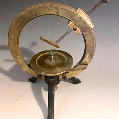 Vintage STOE Brass Two Circle Contact Goniometer, Germany 
