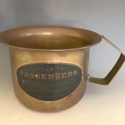 Vintage Pacific Railroad Brass Chamber Pot