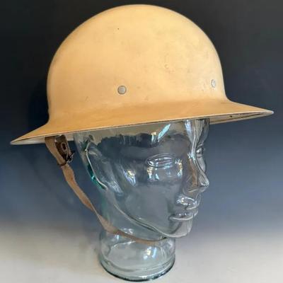 WWII-Era Civil Defense Helmet, Steel, With Liner 