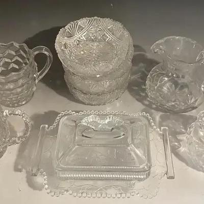 Vintage EAPG Serving Bowls, Fostoria, Limited Style Pitchers  And More