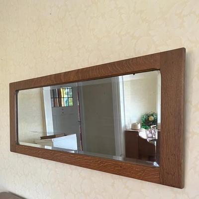 Mission Style Oak Wall Mirror