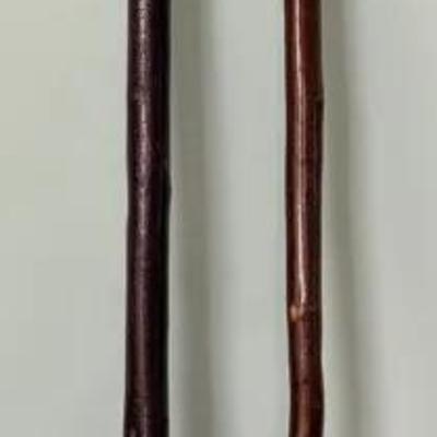 Pair (2) Handmade Knobby/Burled Wood Shillelagh Style Walking Sticks