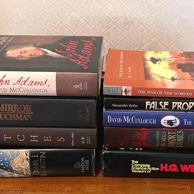 Hardback Books With McCullough, H.G. Wells + 
