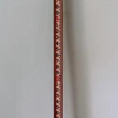 Vintage Dietzgen 6500 Measuring Grade Survey Rod, 13 Feet Adjustable Wood & Brass