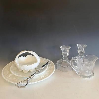 Vintage Glass Tableware with Westmoreland and Fostoria 