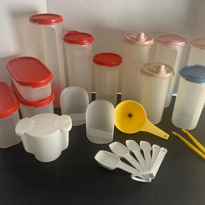 Tupperware Various Containers Measure Spoons Funnel Scoops Peelers