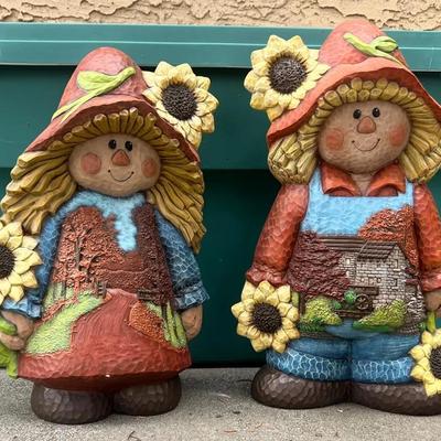 Clay Magic Molds Scarecrows Sunflower Pair Cider Mill & Country Road Scene 