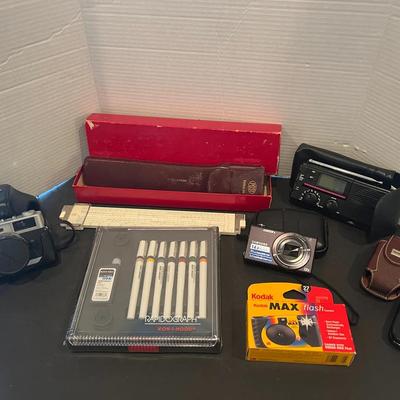 Samsung Schneider Camera, Rapido Graph Kohinoor Kit, Post Slide Ruler in Case