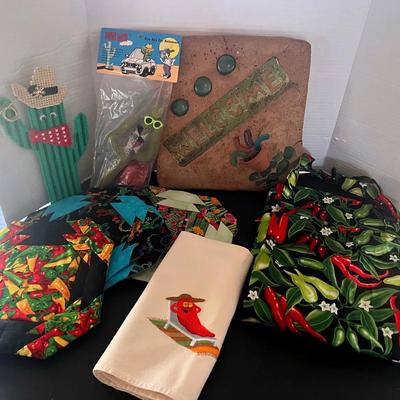 Southwestern Peppers Cactus Tea Towel, Garden Stone, Hot Pads, Apron