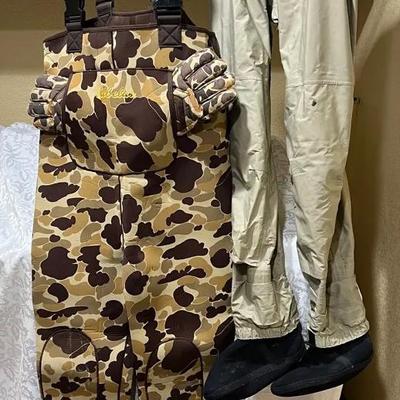 Cabelas Waist Waders Brown Camo Sz Sm, Cabelas Waders Straps Sz MLR Taiwan