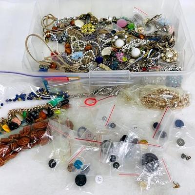 Broken Jewelry, Buttons, Single Earrings and More