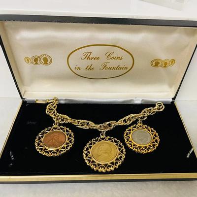 “Three Coins in a Fountain” Bracelet IOB 