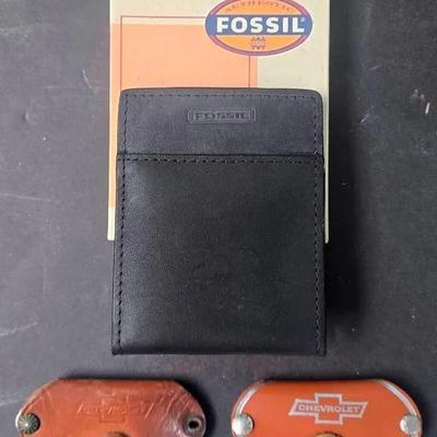 "Fossil" Front Pocket Wallet and Leather Key Holders