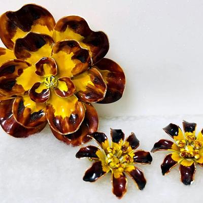Vintage Brooch and Earring Set