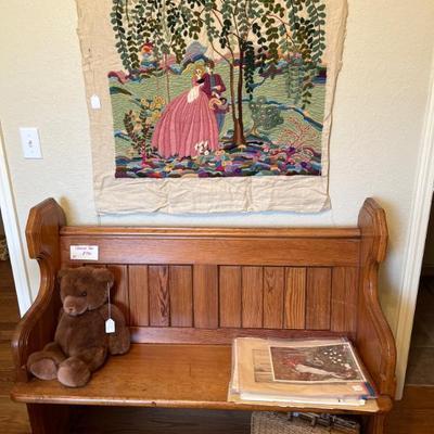 Sale Photo Thumbnail #62: Antique church pew
