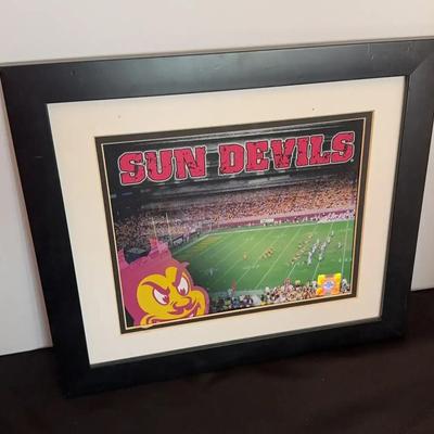 ASU Arizona State University - Sun Devils Football Wall Picture Art in Black Frame