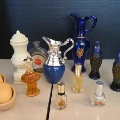 Avon Collectables - Peanut Soap Holder, Perfume / Cologne Bottles, Glass Decanter 