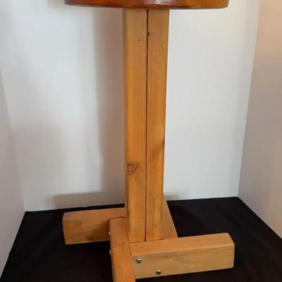 Cool Design - Handmade Wooden Round Stool, Table or Plant Stand - Solid Wood
