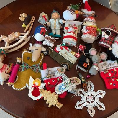 Collection of Vintage Ornaments - Harrods, Many Handmade, Plaid, Animals, Ceramic
