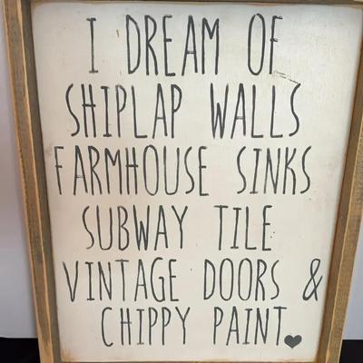 Farmhouse Shabby Chic Wooden Wall Decor - White with Black - Shiplap Dreams