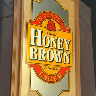 JW Dundee’s Original Honey Brown Beer Lager Advertising Mirror - Man Cave Ready!