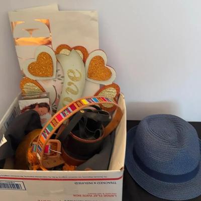 Mystery Lot! What Do You See? Hat, Belt, Valentine Sign