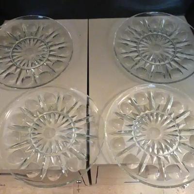 4 Princess House Regency - 1940s, Clear Glass 10" Dinner Plates