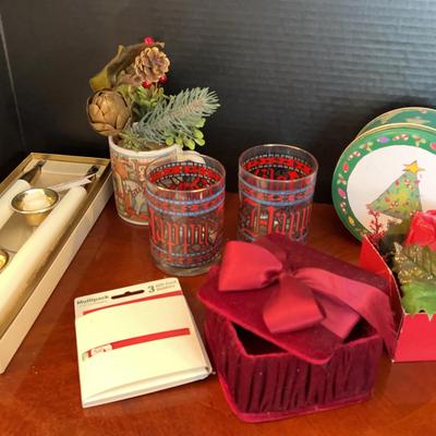 Happy Holidays - Stained Glass Look Whiskey Tumblers, Everlasting Candles & More