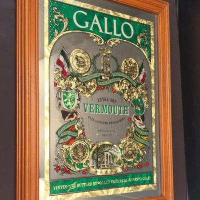 Gallo Extra Dry Vermouth Advertising Mirror - Beer Alcohol Man Cave Decor