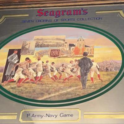 Seagram's Seven 7 Crowns of Sports Collection Bar Mirror, 1st Army - Navy Game