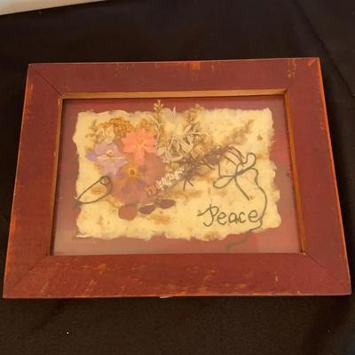 Hand Pressed Herb And Flower Peace Wall Decor