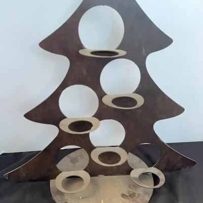 Large Metal Tea light or Candle Christmas Rustic Tree Decor