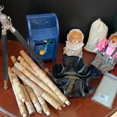 White Elephant Gifts - Record Bowl, Metal Mailbox, 2 Cute Clowns & More