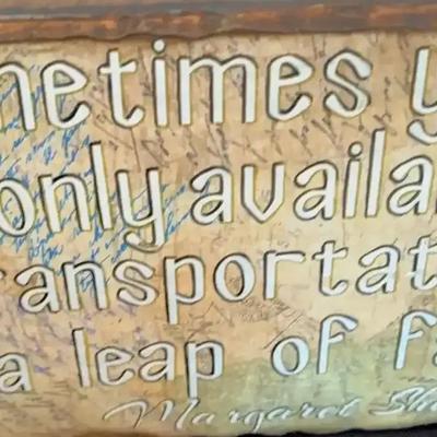 Small "Leap of Faith" Inspirational Wooden Table Decor