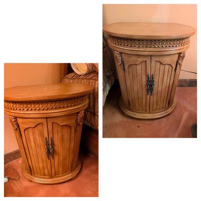 Pair Of Round, 2 Door Nightstands