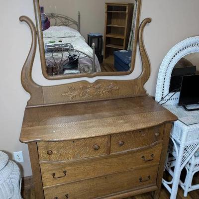 Antique Oak Dresser w/ Mirror