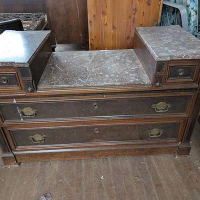 Marble Top Mahogany Vanity 