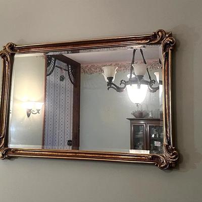 Gold Baroque Style Mirror & Sconces