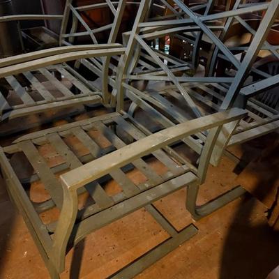 Four Metal Patio Chairs 