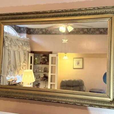 Large Vintage Gold Gilt Wall Mirror 