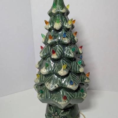 17" Vintage Light Up Ceramic Christmas Tree