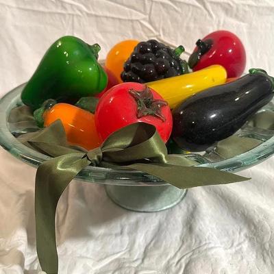 Bowl of Decorative Glass Fruits