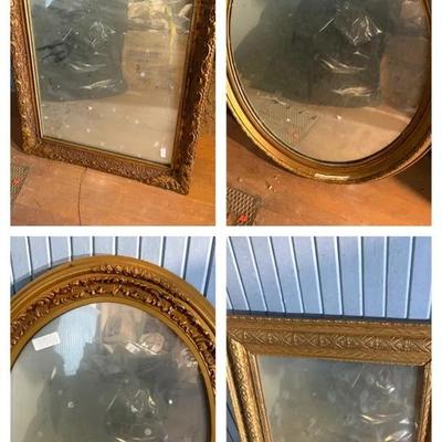 Four Vintage Gold Framed Wall Mirrors